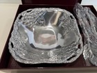 Arthur Court Grape Salad Bowl Set Aluminum Serving Bowl Spoon Fork 3 Pc Nib