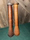 Antique Wooden Textile Industrial Spool Sewing Spindle   Lot Of 2   12   