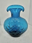 Vintage Mcm Stelvia Glass Blue Vase Antigua Wayne Husted Design 