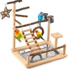  Bird Playground Bird Perch Stand Natural Parrot Playstand Parakeet Platform 