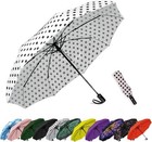 Windproof Compact Travel Umbrella Automatic Folding For Men Women Teens Rain Sun