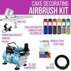 Master G22 Airbrush Cake Decorating Air Compressor Kit 12 Chefmaster Food Colors
