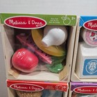 Lot 4 Melissa   Doug Wooden Play Food Groups Set Meats Fruits Dairy Breads New