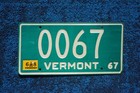 1967 1968 Vermont Sample License Plate