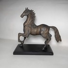 Vintage Brass Horse Stallion Statue Figurine Large Bronze Finish  11  In  6  Lbs