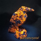 2  Natural Flame s Stone Quartz Crystal Carved Crow Skull Decoration Gift 1pc