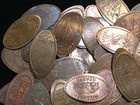 100 Elongated Pressed Pennies   From Different Landmarks   Unsearched Random Lot