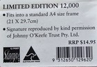 1998 Johnny O keefe The Wild One - Stamp Sheetlet Limited Edition 03173 12000