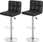 Bar Stool  Bar Chairs Counter Height Adjustable Swivel Stool W  Back Pu Leather