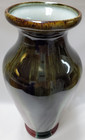 Large Vintage 13 5    Ceramic Drip Glaze Vase Hitc Imports Floor Vase Heavy