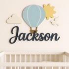 Custom Wooden Name Sign     Hot Air Balloon Theme Animal  Sports  Princess etc    