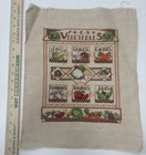 Vintage Large Completed Cross Stitch Fresh Vegetables Unframed