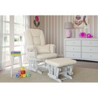 Nursery Glider Ottoman Smooth Rocking Durable Wood Construction Storage Pocket