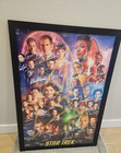 Rare Star Trek Cast Collage Framed Poster facsimile Signatures 