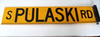 Vtg Chicago Porcelain Steel Street Sign S Pulaski Rd  Dbl  Sided Original 1952