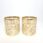 Set Of 8 Vintage Imperial Shoji Gold Plated 11 Oz Lowball Whiskey Rocks Glasses