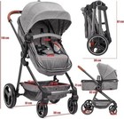 2 In 1 Baby Stroller Foldable Pram Set High Landscape Infant Buggy For 0-36 Mth