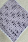 Handmade Crochet Baby Blanket Afghan  Lavender And White-new 30x32 