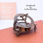 Vintage Brass Compass Antique Marine Sundial Compass Fully Functional Handmad   