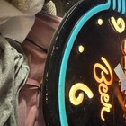  Genny Beer Lighted Wall Clock Sign     Illuminated Bar man Cave Decor     Works