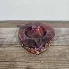 Vtg 60s Italian Red Alabaster Stone Ashtray Jewelry Holder Mcm Handcrafted Italy