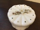 Vintage Plastic Vanity Powder Box With Puff Duster  Vanitee Venda Co  Mcm Beauty