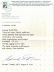 Canada  996ii Very Fine Never Hinged Silver Shift Error   with Certificate  