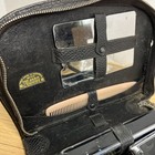 Vtg Mens Travel Grooming Kit Cowhide Case 4 Cases Brush Comb Art Deco Chrome