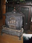 Rare Victorian Antique Parlor Wood Burning Stove - Cast Iron   Nickel