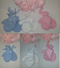 Mittens Baby Infant Kid String Boy Girl White Pink Blue Pom Pom 0-12-24m 9 13cm