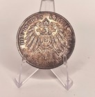 1914 A German Empire 5 Mark-silver Coin-wilhelm Ii -unc au-great Toning 