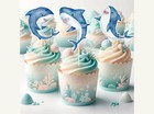 10 Pcs Party Shark Ocean Animal Cupcake Toppers Dive Into Oceanic Delights 