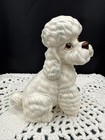 Vtg German White Ceramic Poodle Figurine Sad Eyes Exklusiv Design Mold 04714