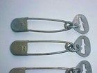 Antique Large Brass Safety Pins Horse Blanket Military  Laundry Brass Lot Of 4