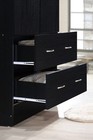 2-door Armoire 2-drawers Clothing Rod Sturdy Durable Wood Storage Wardrobe Black