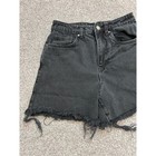 Cotton On Denim Shorts Womens 2 Black Excellent High Waisted Frayed Raw Hem