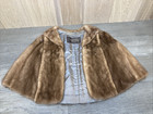 Autumn Haze Brand Emba Natural Brown Mink Fur Stole Cape Wrap Vintage 1950s