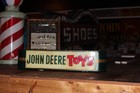 Scarce 1949 Eska John Deere Toys Reverse Painted Glass Lighted Sign Pedal Cast