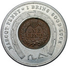 St  Louis Worlds Fair 1904 Indian Head Cent Good Luck Souvenir Encased Cent