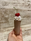 Adorable Mini Chocolate Milkshake Faux Fake Whipped Cream Tiered Tray Decor