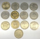 Lot Of 13 Vintage Casino Metal  1 Dollar Gaming Tokens Coins Mixed Lot