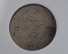 1876 Liberty Seated Quarter 25c    love Token    - Hh From Hk Feb 1877 -