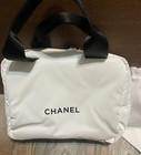 Chanel Vip Rare White Puffy Beauty Makeup Cosmetic Bag With Dust Bag
