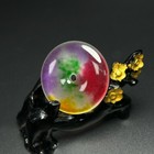 Real  Natural Ice Multicolor  Jade Jadeite Ping Buckle Pendant necklace         