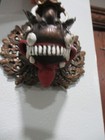 Vintage Chinese Foo Dog Dragon Wall Hanging Brass Castle Candle Holder Rare