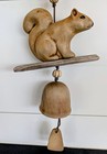 Hazel Olsen Pottery Signed Squirrel-driftwood Wind Chime 1996