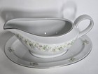 Vintage Johann Haviland Bavaria Germany Gravy Boat Floral Platinum 