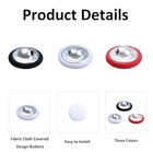 10pcs Fabric Cloth Covered Buttons Metal Shank Round Buttons For 25mm White