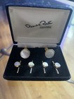 Oscar De La Renta Mother Of Pearl Cufflinks   Shirt Studs Set Formalwear