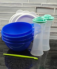 Tupperware 3 Piece Thatsa Bowl Set And 2 Large Classic Salt N Pepper Peeler New